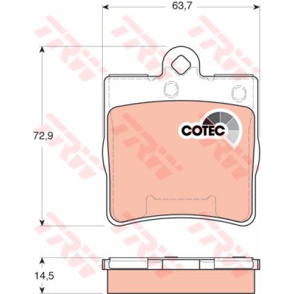TRW GDB1545 Fren Balatası Arka C140 Cl Serisi Cl600 C203 C Serisi C160 C180 C200 C230 C208 Clk Seris 