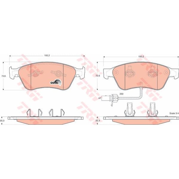 TRW GDB1553 Fren Balatası Ön Phaeton 02- / A6 04- A8 03- 