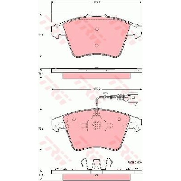 TRW GDB1556 Fren Balatası Ön Fişli Transporter T5 03- 17 Jant 