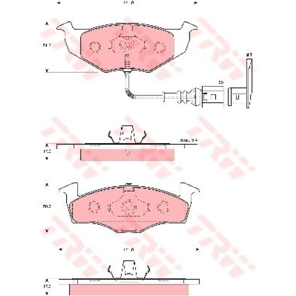 TRW GDB1586 Fren Balatası Ön Golf III 91- Polo III 99- Polo Classıc 96- Vento 91- / Ibiza / Fabia I