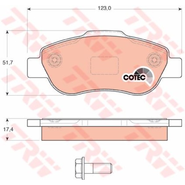 TRW GDB1589 Fren Balatası Ön Fıssız Panda 04- 