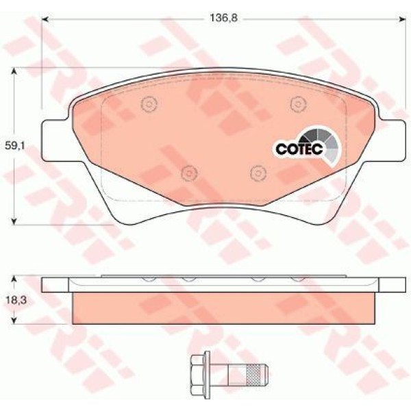 TRW GDB1597 Fren Balatası Ön Megane II 02-05 Scenic 03- Grand Scenic II 04- 