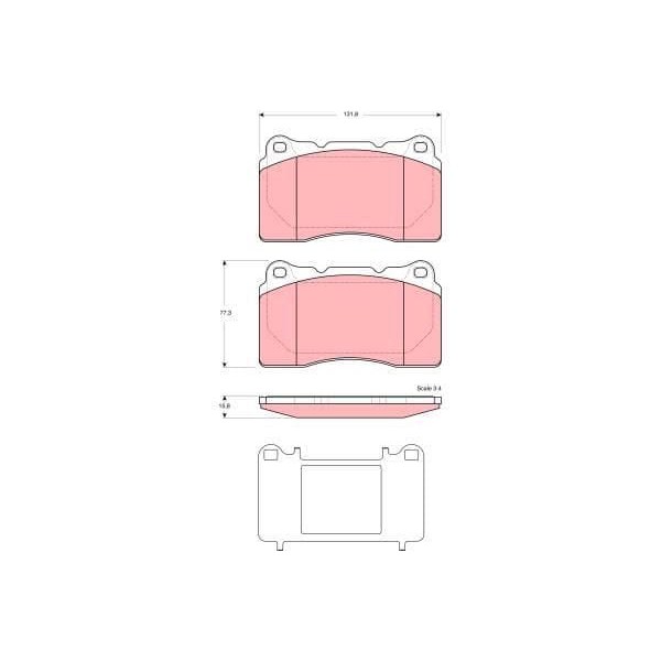 TRW GDB1608 Fren Balatası Ön 131.8Mm S60 R2.5 V70 Kombı R25 03 Tamir Takım Kit