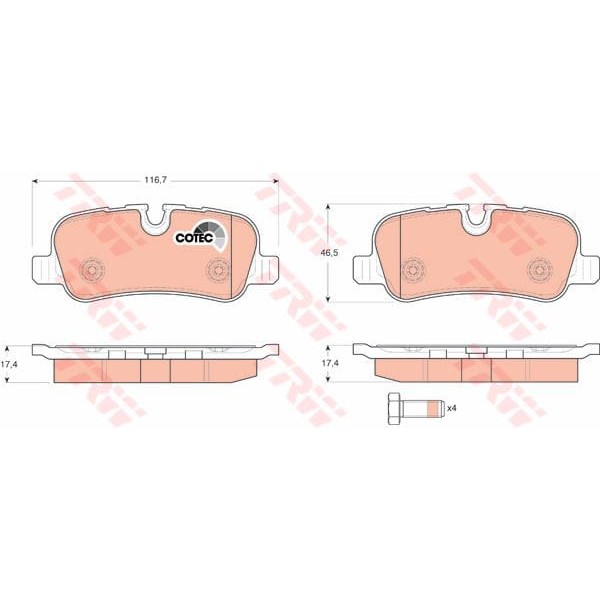 TRW GDB1632 Fren Balatası Arka Range Rover Sport 05-13 Discovery 04- 