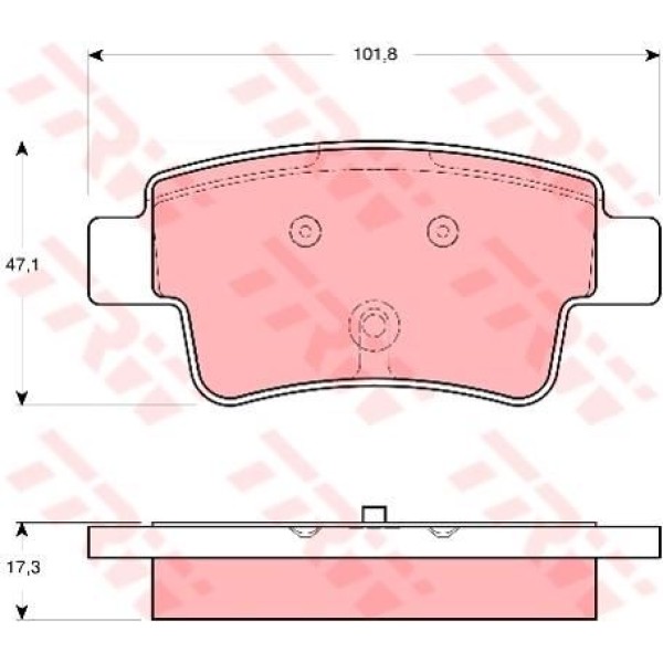 TRW GDB1656 Fren Balatası Arka Linea 07- Punto Evo 09- Grande Punto / Corsa D 06- 