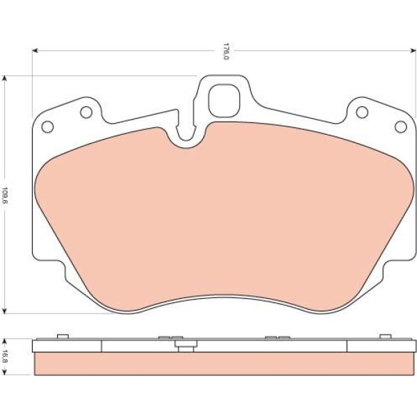 TRW GDB1660 Fren Balatası Ön 176Mm A8 6.0 W12 Quattro 05 Tamir Takım Kit 