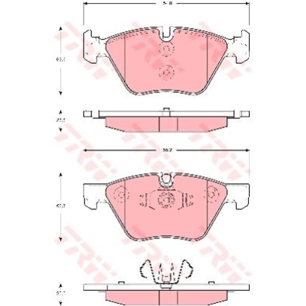 TRW GDB1662 Fren Balatası Ön Bmw 1 E81 E82 E87 E88 Bmw 3 E90 E91 E92 E93 