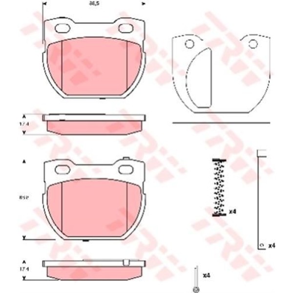 TRW GDB1666 Fren Balatası Arka Defender 98-01