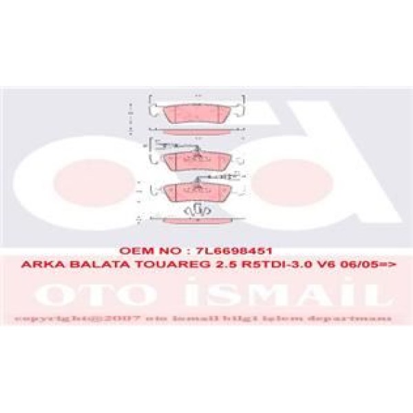TRW GDB1672 Fren Balatası Arka Touareg 7L 03-
