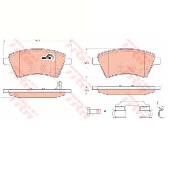 TRW GDB1673 Fren Balatası Ön Sedıcı 06- / Sx4 06- 