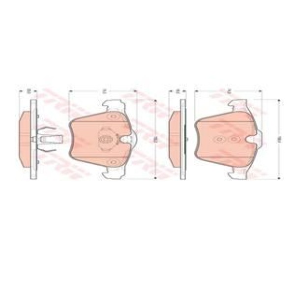 TRW GDB1684 Fren Balatası Ön S-Max 06- Galaxy 06- / Xf 08- Xj 09- Xk 06- / S60 10- S80 06- V70 06- X