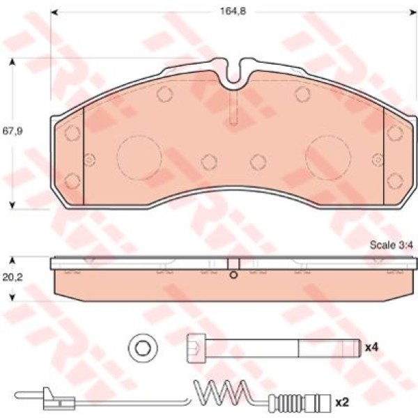 TRW GDB1694 Fren Balatası Ön Sprinter 5 T 616 Cdı 01-06 Varıo 98-06-