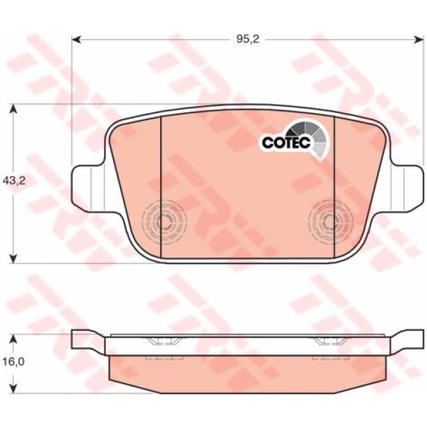 TRW GDB1708 Fren Balatası Arka S-Max 06- Mondeo IV 07- Kuga 08- Galaxy III 06- / S80 II 06- V70 06- 