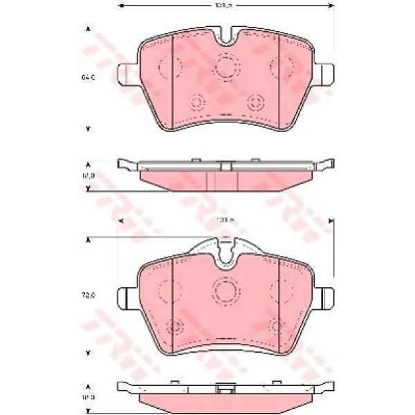 TRW GDB1712 Fren Balatası Ön Clubman R55 Convertıble S R57 Cooper S R56 Countryman Dx Sd One R60 Cou 