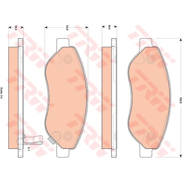 TRW GDB1713 Fren Balatası Ön Corsa D 06- 1.7 Cdtı 1.4