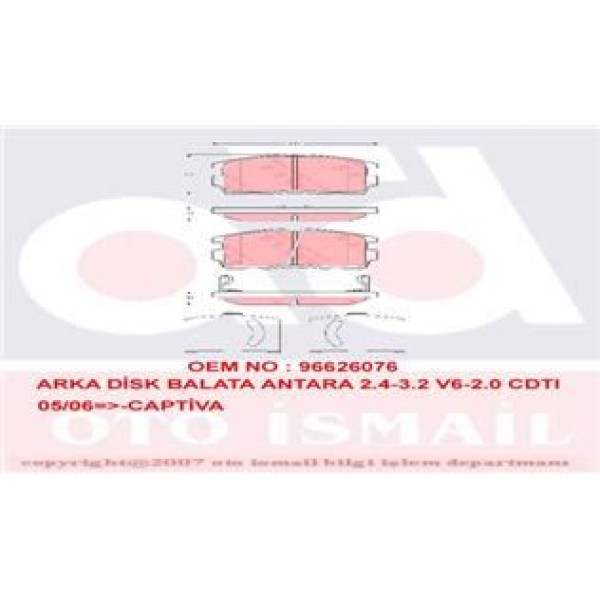 TRW GDB1716 Fren Balatası Arka Antara 06- Captiva 06-