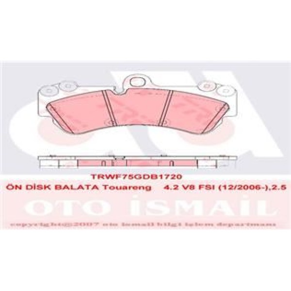 TRW GDB1720 Fren Balatası Ön Touareg 7L 02- / Cayenne 02-