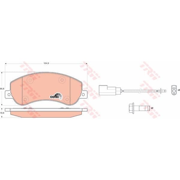 TRW GDB1724 Fren Balatası Ön Fişli Amarok 10- / Transit V347 06- Arkadan Çekıslı