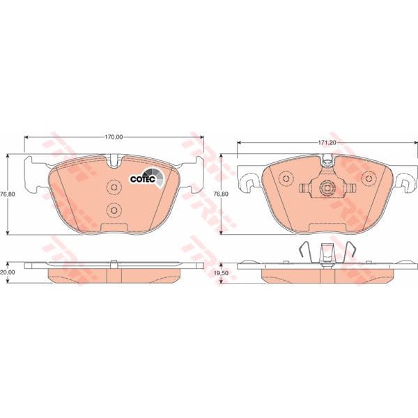 TRW GDB1726 Fren Balatası Ön Bmw X5 E70 Bmw X5 F15 Bmw X6 E71