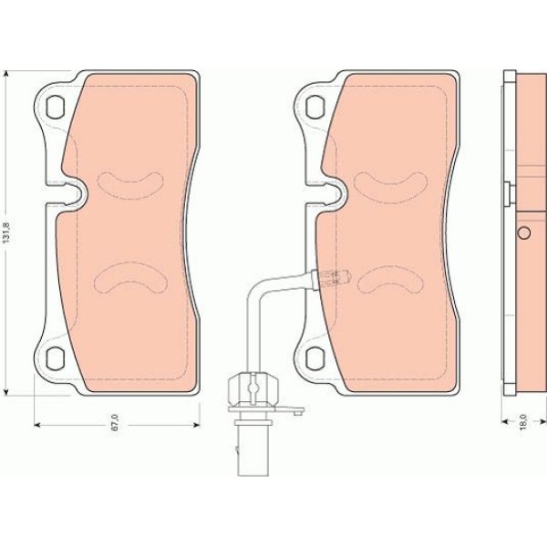 TRW GDB1731 Fren Balatası Arka R8 07- 4.2 Fsı 5.2 Fsı / S-Type 04-09 2.5 V6 2.7D 4.2 V8 Xk 06- 3.6 4 