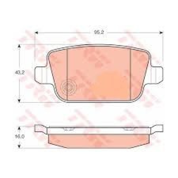TRW GDB1732 Fren Balatası Arka S-Max 06- Mondeo IV 07- Kuga 08- Galaxy III 06- / S80 II 06- V70 06-