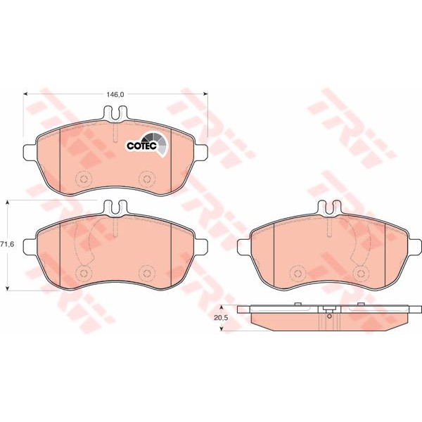 TRW GDB1736 Fren Balatası Ön E Serisi W212 E200 E200Cgı S212 E200 E220 R172 Slk200 S204 C Serisi C18 
