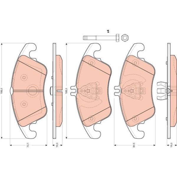 TRW GDB1737 Fren Balatası Ön C218 Cls Serisi Cls250 Cls350 Cls500 E Serisi 207 Serisi E200 E220 E250 