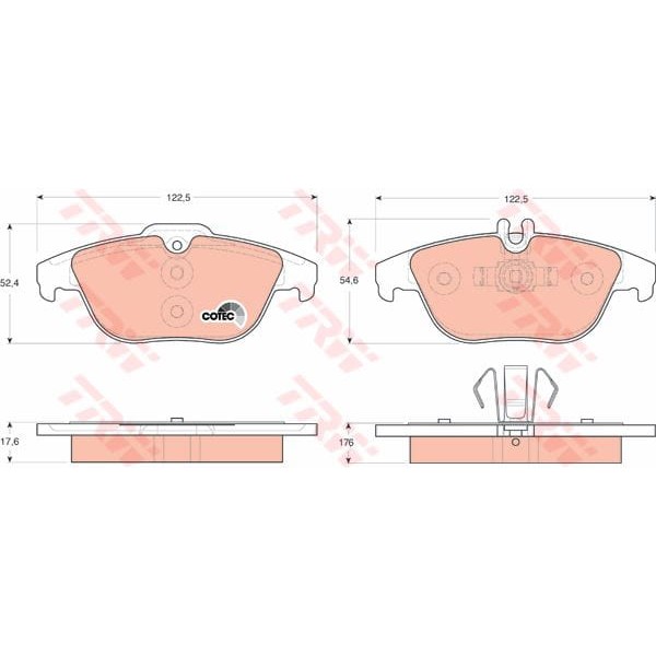 TRW GDB1738 Fren Balatası Arka E Serisi W212 E200 E220 E Serisi 207 Serisi E200 E220 E250 E350 E500 