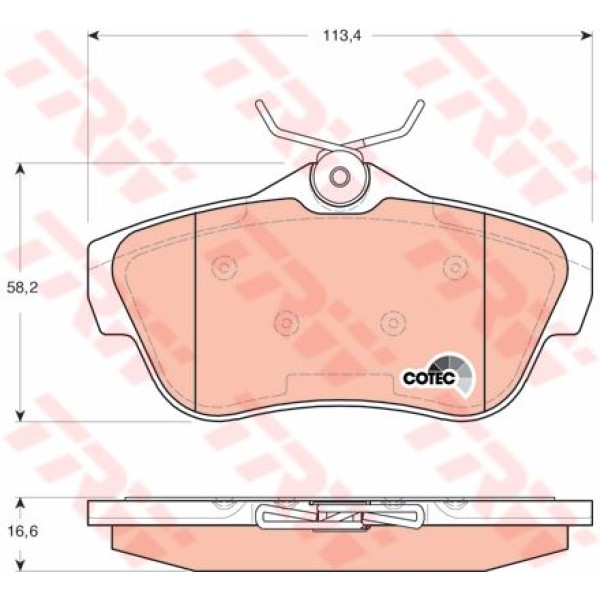 TRW GDB1740 Fren Balatası Arka Scudo 07- / Expert II 07- / Jumpy II 07- / Proace I 13- 
