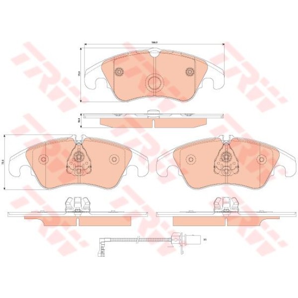 TRW GDB1768 Fren Balatası Ön A4 07- A5 07- A6 11- A7 10- Q5 08-