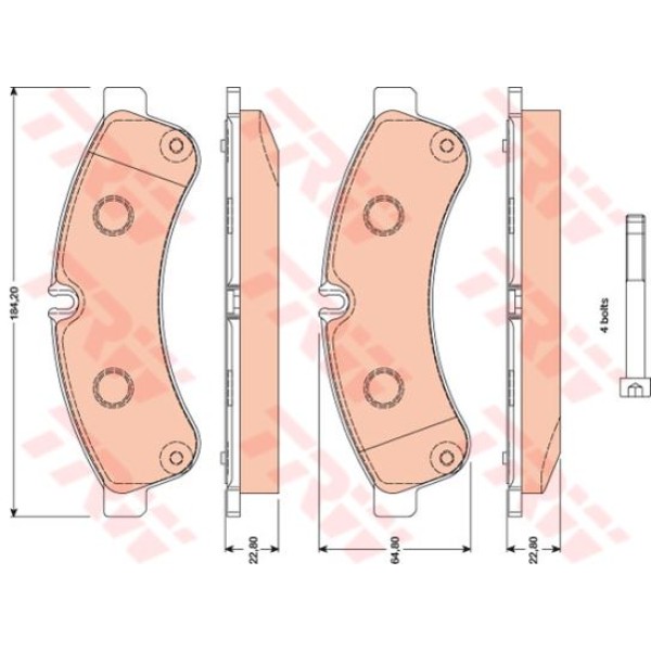 TRW GDB1780 Fren Balatası Arka Daily IV 07- Daily V 11- Daily VI 14- 