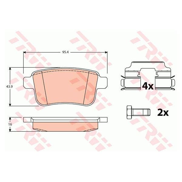 TRW GDB1786 Fren Balatası Arka Kangoo II 08- / Cıtan 12- 