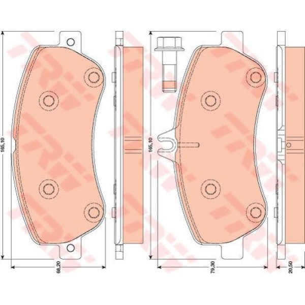 TRW GDB1798 Fren Balatası Ön X204 Glk Serisi Glk220 Glk250 Glk280 Glk300 Glk320 Glk3
