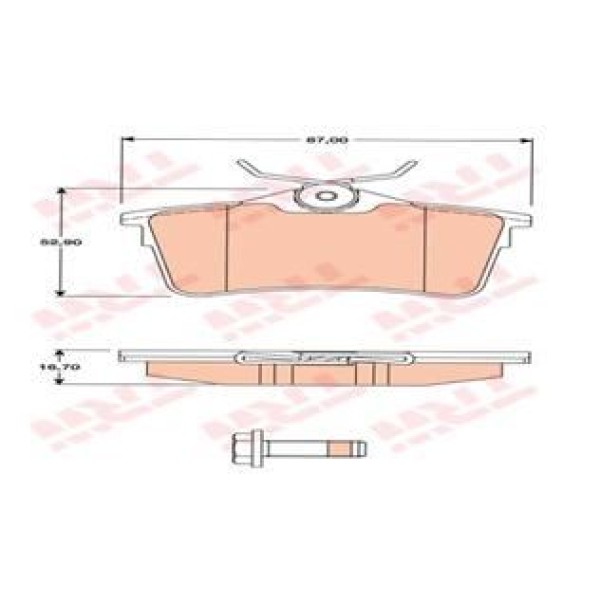 TRW GDB1799 Fren Balatası Arka 308 07- Sw Partner 08- Partner Tepee 08- / Berlingo 08- 
