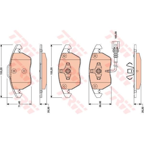 TRW GDB1807 Fren Balatası Ön Fişli Golf IV 97- Golf V 03- Golf VI 08- Polo V 09- Eos 06- Jetta III 0