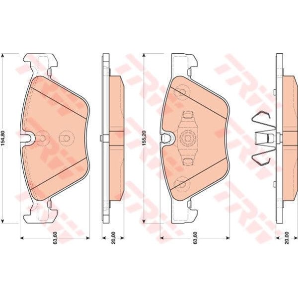 TRW GDB1810 Fren Balatası Ön Bmw 1 E81 E82 E87 E88 Bmw 3 E90 E91 E92 E93