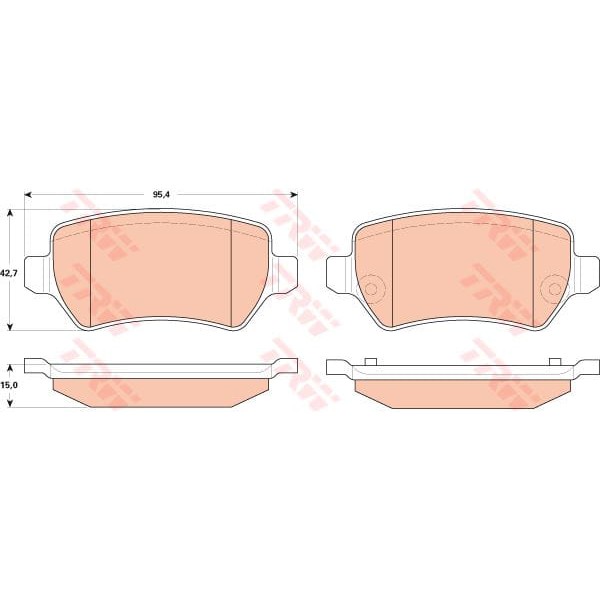 TRW GDB1831 Fren Balatası Arka Zafira Zafira Van 1.6 1.8 2.0 2.2 1.7D 1.9D 05-