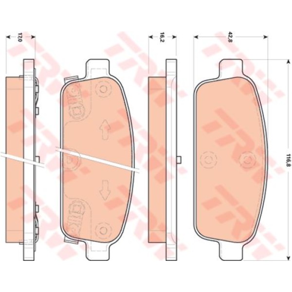 TRW GDB1844 Fren Balatası Arka Astra J 09- Zafira C 11- Ampera 11- Cascada 13- Mokka 13- / Orlando 1