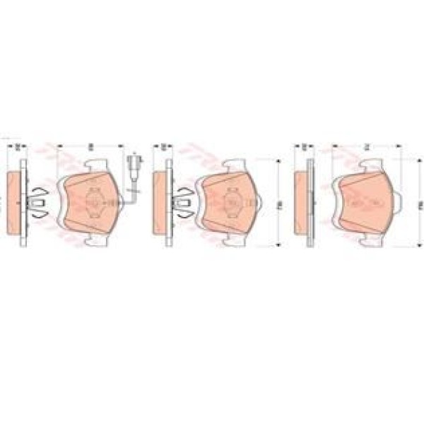 TRW GDB1864 Fren Balatası Ön Fişli 500 L 12- Doblo Maxi 09- / Combo 12- 