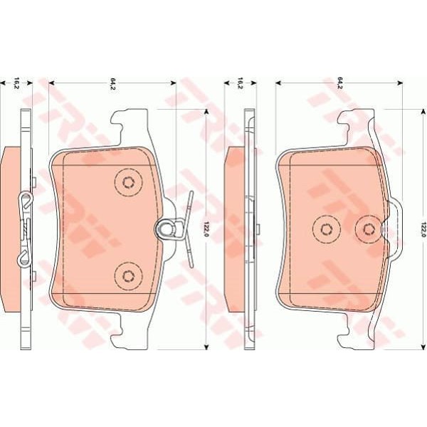 TRW GDB1877 Fren Balatası Arka Xf 09- 5.0 Xj 09- Xk Coupe 09- 5.0 