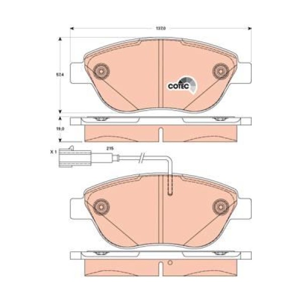 TRW GDB1878 Fren Balatası Ön 137Mm Doblo III 07- Tamir Takım Kit