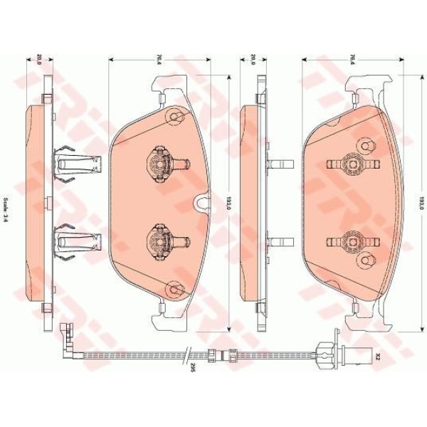 TRW GDB1884 Fren Balatası Ön A8 10-Q5 13-