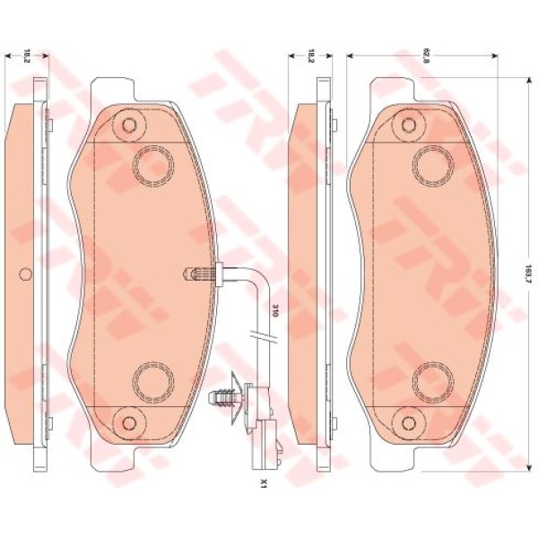 TRW GDB1885 Fren Balatası Arka Fişli Master III 10- / Movano B 10- / Nv400 10- Çıft Teker 