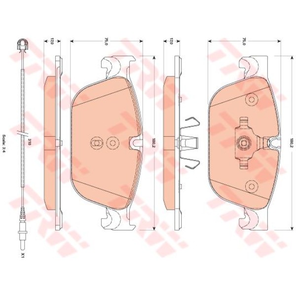 TRW GDB1889 Fren Balatası Ön 308 10- Cc .6 Thp 1.6 Gtı 407 09- Coupe 3.0 HDI 508 10- Rcz 10- / C5 08 