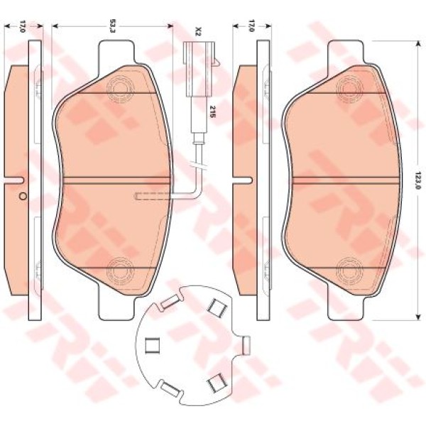 TRW GDB1891 Fren Balatası Ön Çıft Fişli Linea Fiorino 08- Qubo 08- Punto Evo 09- / Mıto 08- / Bipper