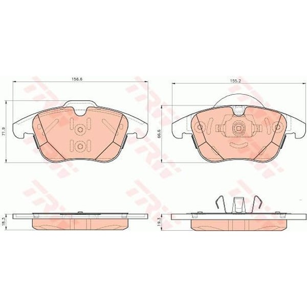 TRW GDB1925 Fren Balatası Ön Range Rover Evoque 11- Discovery 10- 