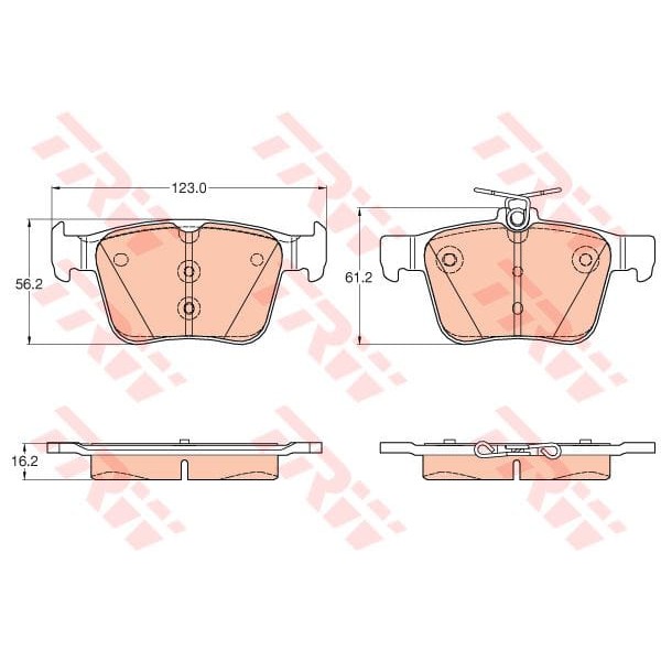 TRW GDB1957 Fren Balatası Arka Golf Vıı 14- Passat B8 14- Tiguan II 16- Touran III 15- / A3 12- Tt /