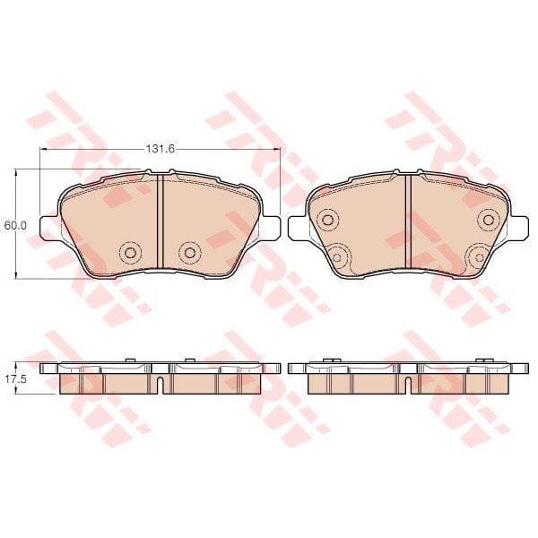 TRW GDB1959 Fren Balatası Ön Fiesta VI 12- B-Max 12- Tourneo Courier 14-