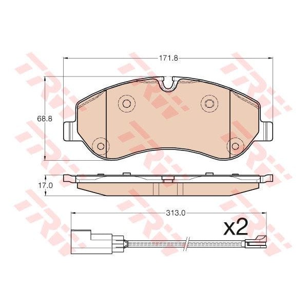 TRW GDB1967 Fren Balatası Ön Fişli Tourneo Custom 12- 