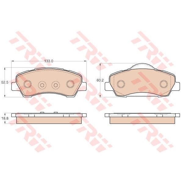 TRW GDB1992 Fren Balatası Ön 301 12- 308 13- / C-Elysee 12- C4 Cactus 14- 